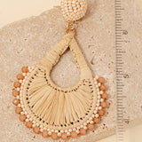 Beaded And Braided Tear Dangle Earrings