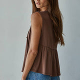 L9117 | Knit Rayon Spandex Jersey Round Neck Sleeveless Top