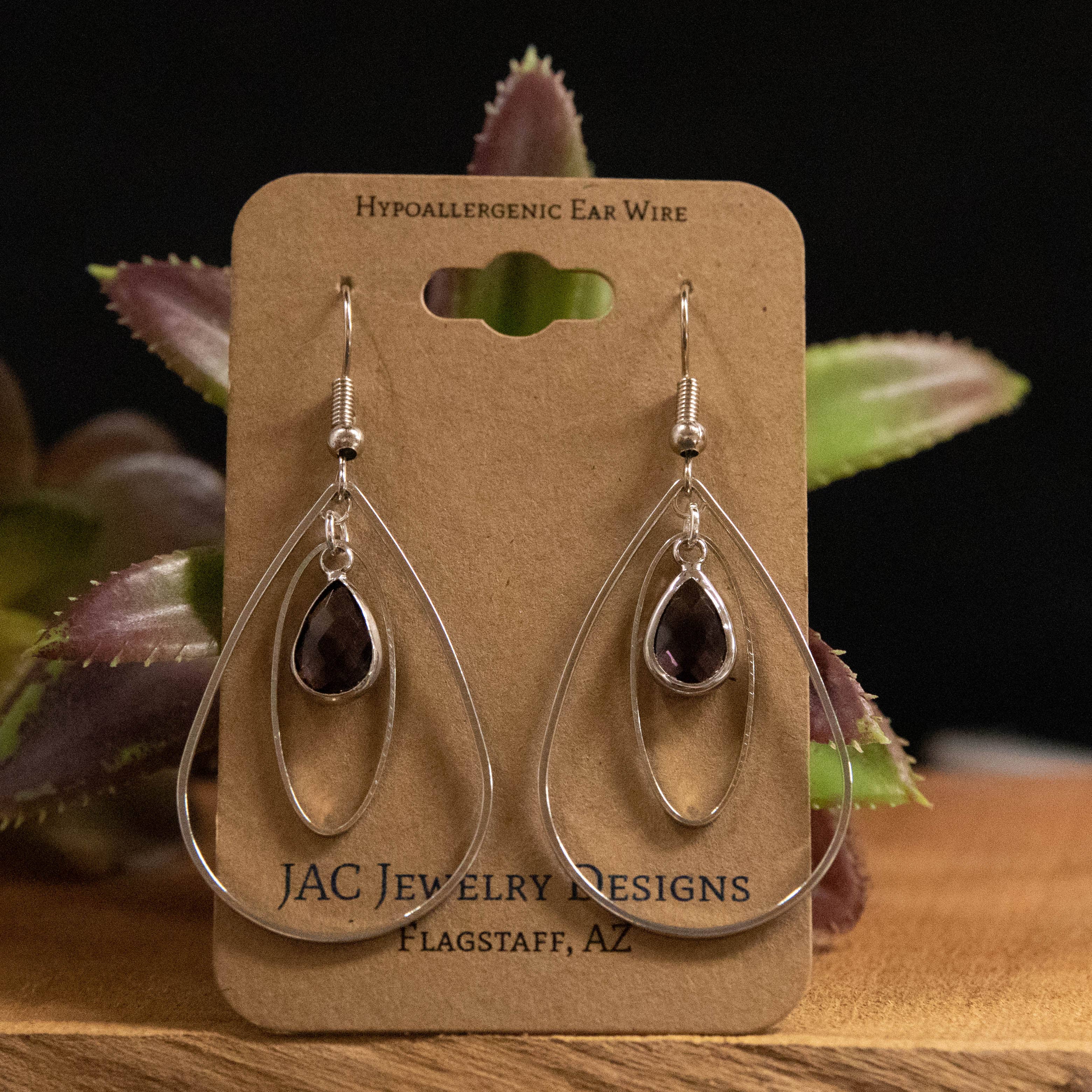 Oval and Teardrop Hoop Earrings