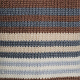 CREW NECK MULTI STRIPE SWEATER WITH WIDE LEG PANTS