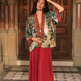 Wildheart Pixie Duster Crop Kimono w/ Unicorn & Castle