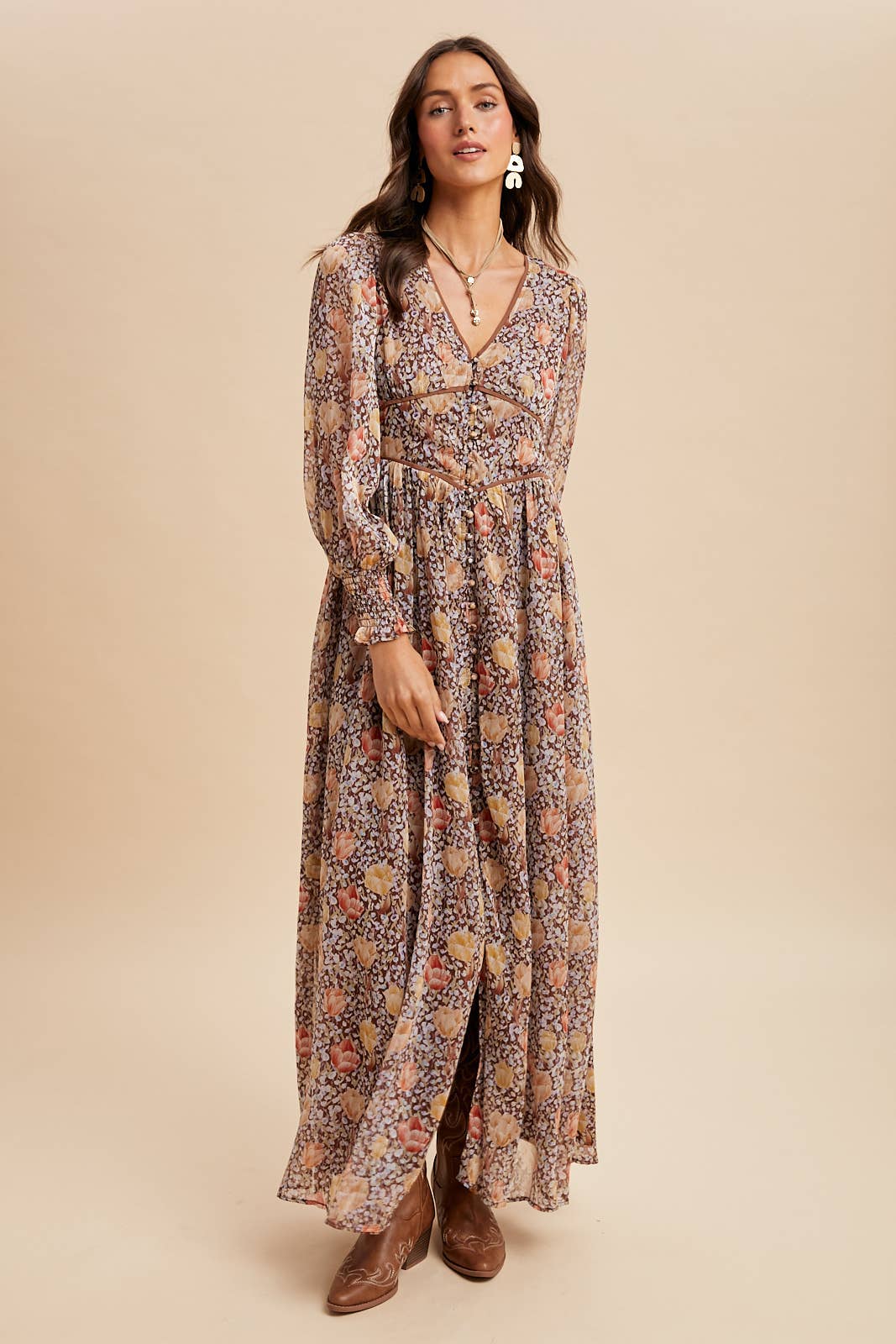 Flowy Button Down Maxi Dress