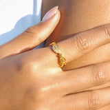 Livia 18K Gold Non-Tarnish Fish Wrap Open Ring