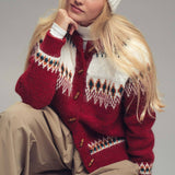 Nordic Wool Blend Toggle Buttons Cardigan