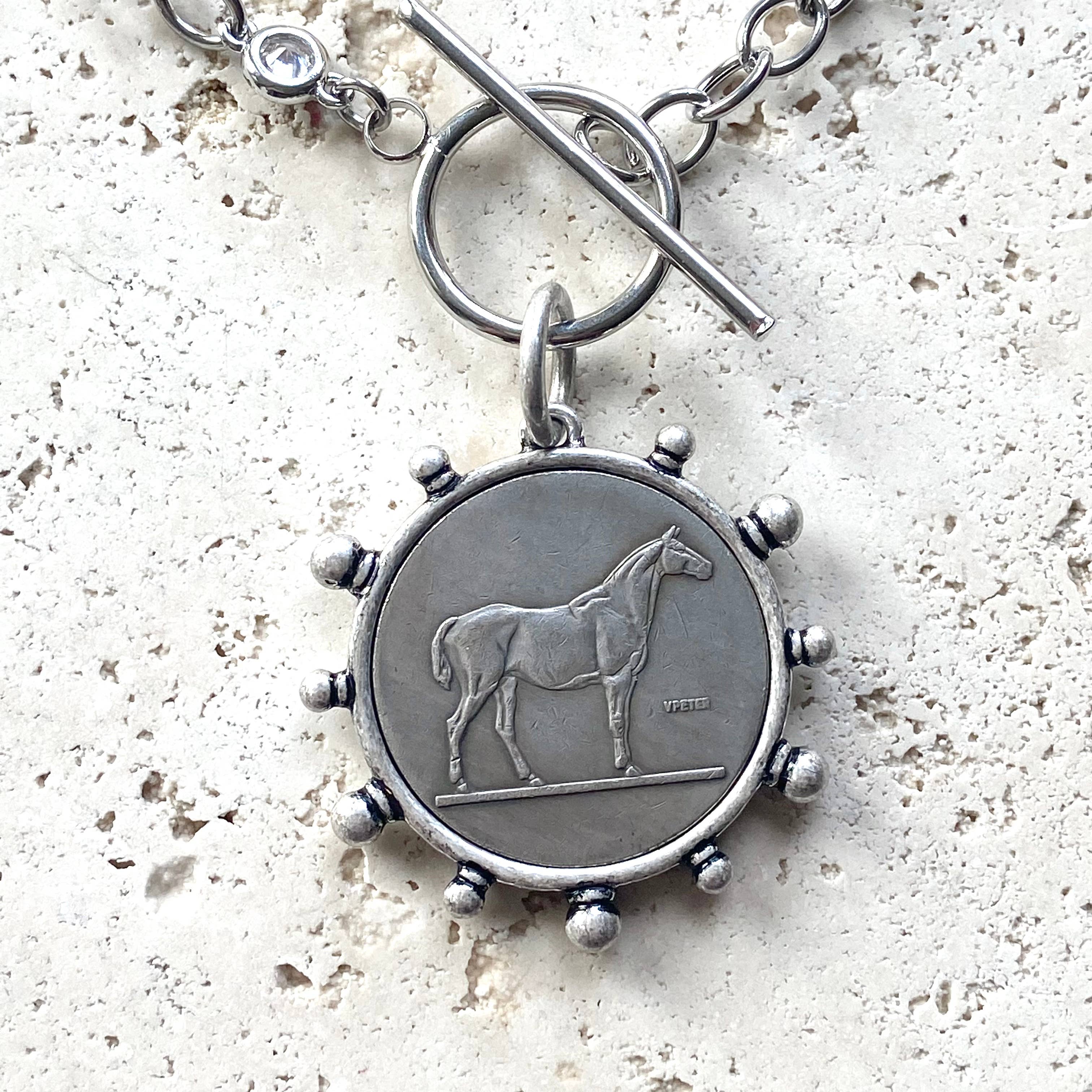 Horse Pendant Steel Necklace