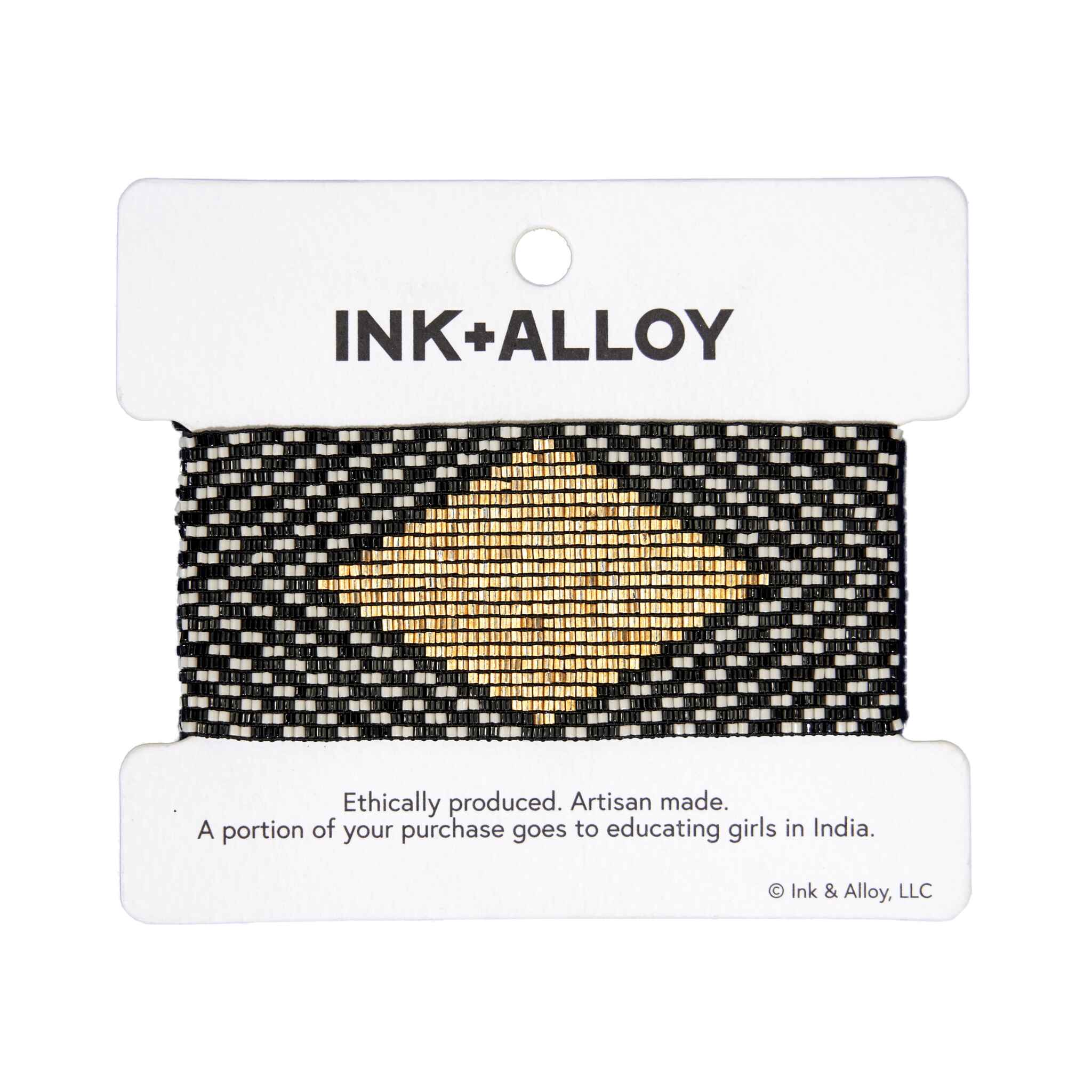 Brooklyn Diamond Beaded Stretch Bracelet Black Wholesale