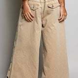 Low Rise Eyelet Studded Wide Leg Street Pants