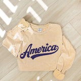 AMERICA Mineral Washed Long Sleeve Graphic