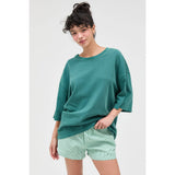 Pigment Dye Oversized Half-Sleeve T-Shirt