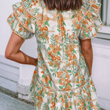 Floral Short Sleeve Mini Dress