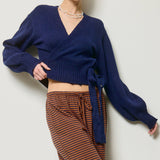 Wrap Tie Knit Sweater