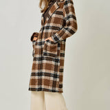 61234 Plaid Long Coat