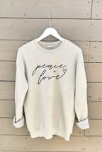 "PEACE AND LOVE" Graphic Sweatshirt