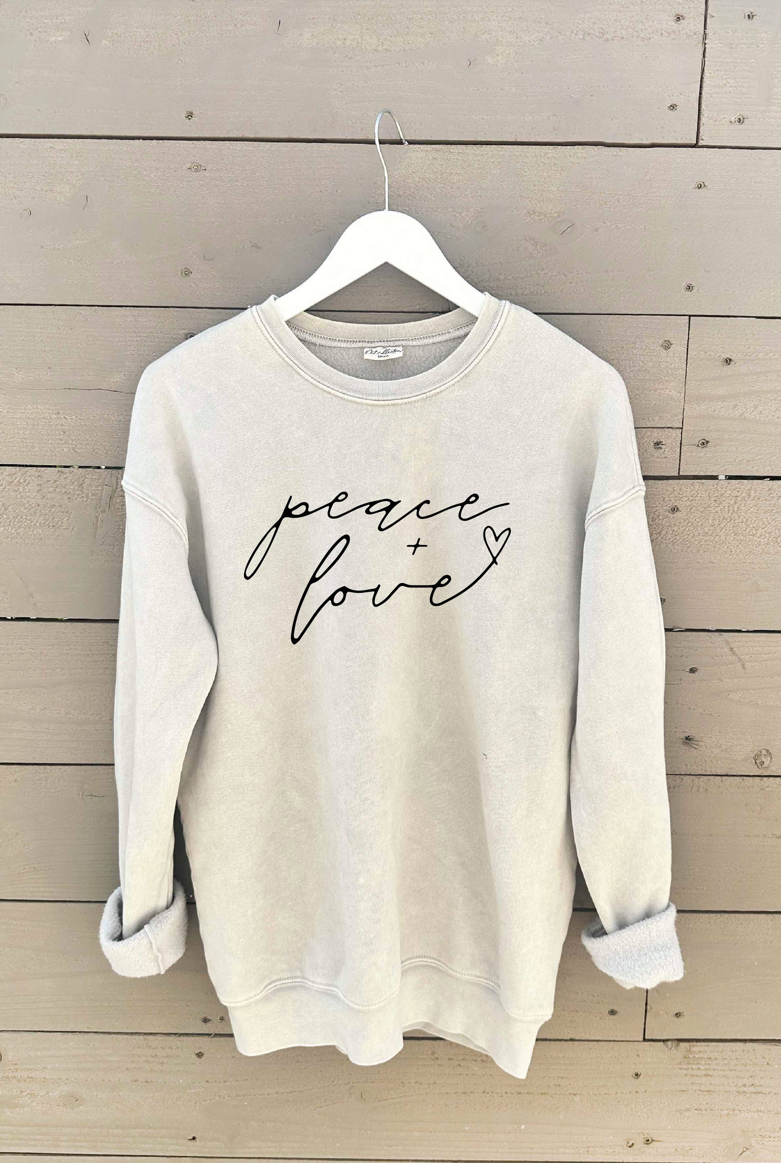 "PEACE AND LOVE" Graphic Sweatshirt