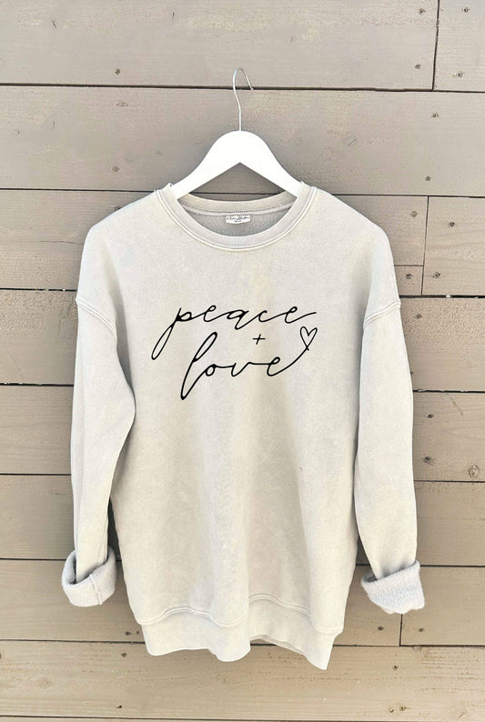 "PEACE AND LOVE" Graphic Sweatshirt