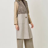 61307 Color Blocked Long Coat