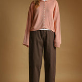 J7541   BUTTON FRONT EASY KNITTED CARDIGAN