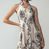 Halter Tiered Floral Maxi Dress
