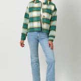 60367 Plaid Printed Jacket