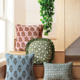 Block Print Vel Mughal Flower Pillow