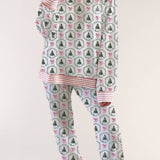 Bow Christmas Tree Print Pajama Set