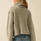 Mountains Fuzzy Jacquard-Knit Turtleneck Sweater