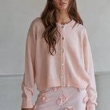 W2536 | Knit Polyester Acrylic Sweater Crew Neck Cardigan