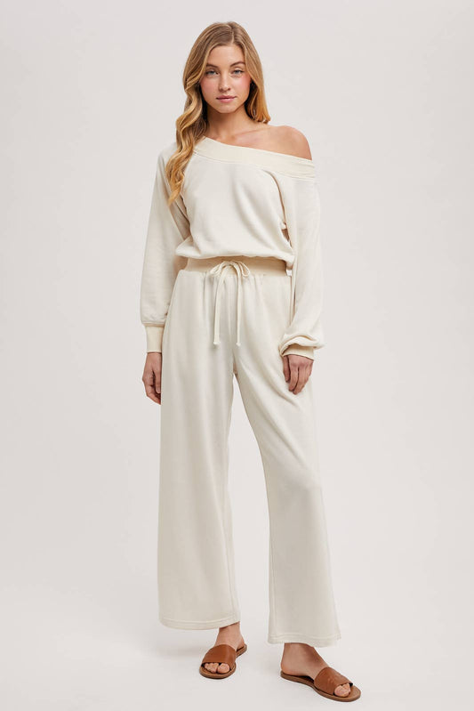 Off-The-Shoulder Knit Jumpsuit