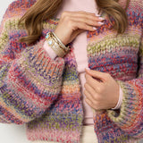 Multicolored Crop Knit Cardi