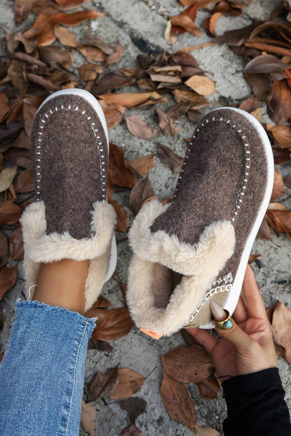 Suede Plush Lined Anklet Boots