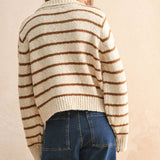 Button Front Striped Cardigan