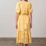 Eyelet Detail Waist Midi Dress