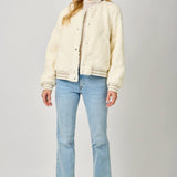 Embroidery Teddy Fur Jacket