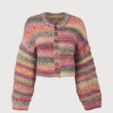 Multicolored Crop Knit Cardi