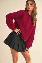 Round Neck Button Front Cardigan