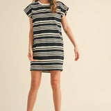 Striped Knitted T-Shirt Dress