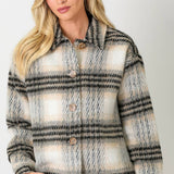 60367 Plaid Printed Jacket