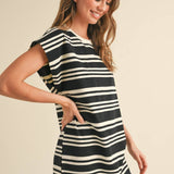 Striped Knitted T-Shirt Dress