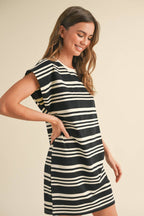 Striped Knitted T-Shirt Dress