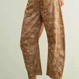 P6317   PAISLEY PRINT WASHED PANTS