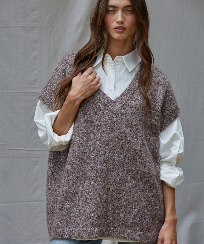 Oversized Knit Sweater Vest