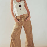 Frayed Trim Textured Knit Sleeveless Top