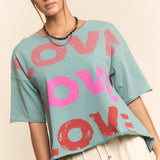 Garment-Wash Love Graphic Tee