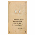 Dreamer Quote Moon Post Earrings