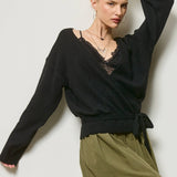 Wrap Knit Cardigan Sweater