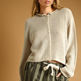 J7541   BUTTON FRONT EASY KNITTED CARDIGAN