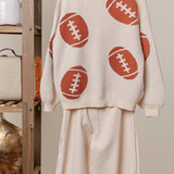 Football  Button V Neck Knit Cardigans