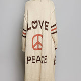 love & peace cardigan