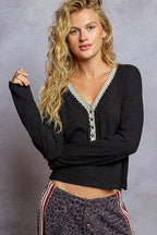 Rib Knit Long Sleeve Top
