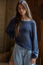 Thick Knit Navy Sweater